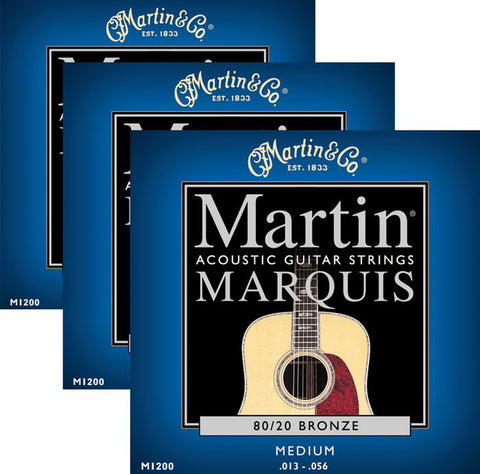 Martin Marquis Acoustic Medium Gauge Strings - .013 - .056 - 3 Sets