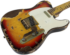 Nash T57 Guitar, 3 Tone Sunburst, Extra Heavy Relic