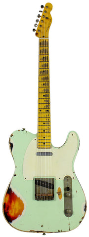 Nash T-57 Guitar, Surf Green over 3 Tone Sunburst