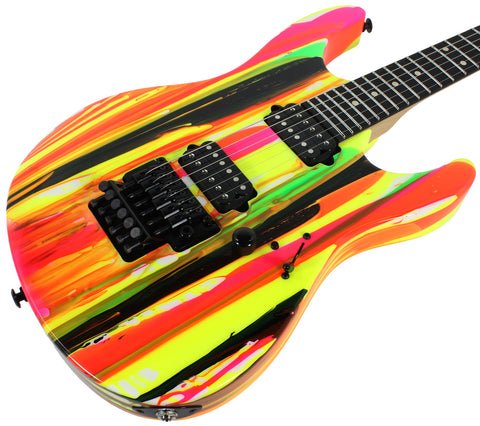 Suhr 80s Shred MKII Guitar - Neon Drip - Ebony