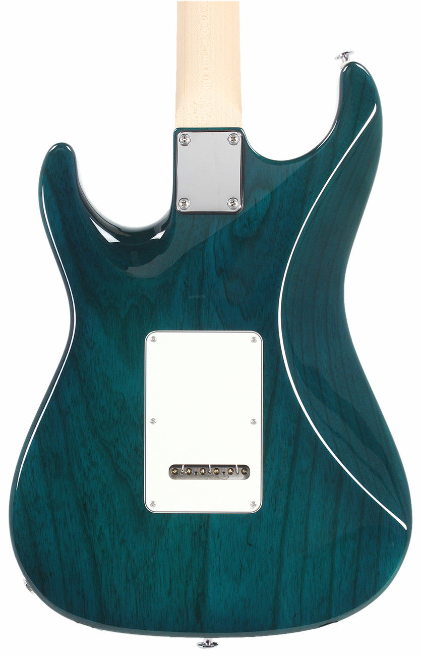 Suhr Throwback Standard Pro Guitar, Trans Teal, Maple