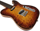 American Exotic Guitars TX-SS, Quilt Maple, Walnut, 3-Tone Burst