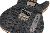 American Exotic Guitars TX-HS, Quilt Maple, Walnut, Faded Slate Blue