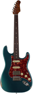 Suhr Select Classic S Antique HSS Guitar, Roasted Flamed Neck, Ocean Turquoise Metallic, Rosewood