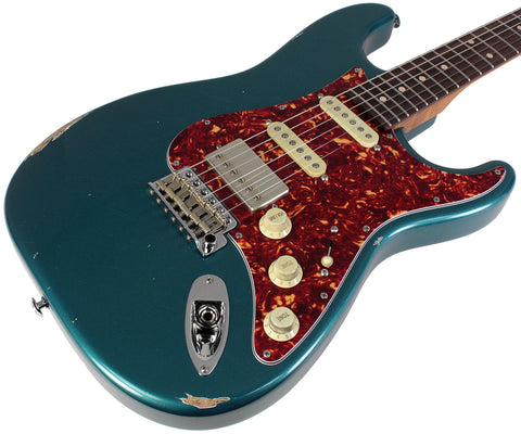 Suhr Select Classic S Antique HSS Guitar, Roasted Flamed Neck, Ocean Turquoise Metallic, Rosewood