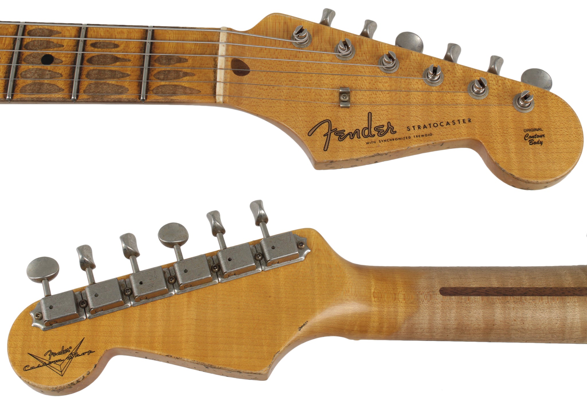 fender stratocaster withsynchronizedトレモロ Fender Custom Shop Heavy Relic 1958 Stratocaster, White Blonde