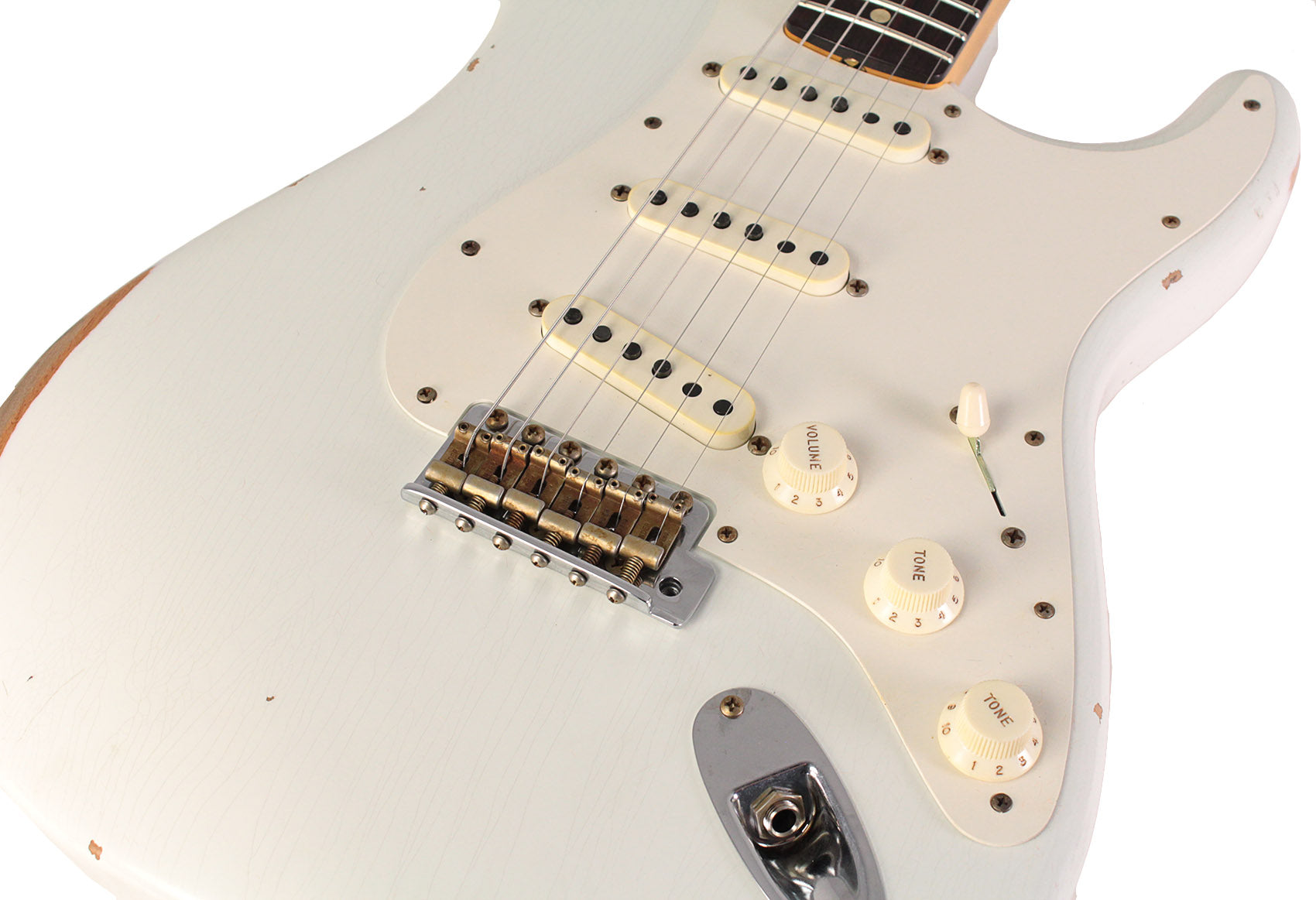 Aged olympic white strat hot sale