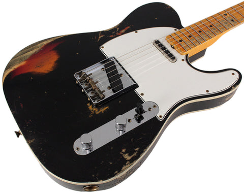 Fender Custom Shop Limited 1965 Telecaster Custom, Heavy Relic, Aged Black over 3 Tone Sunburst