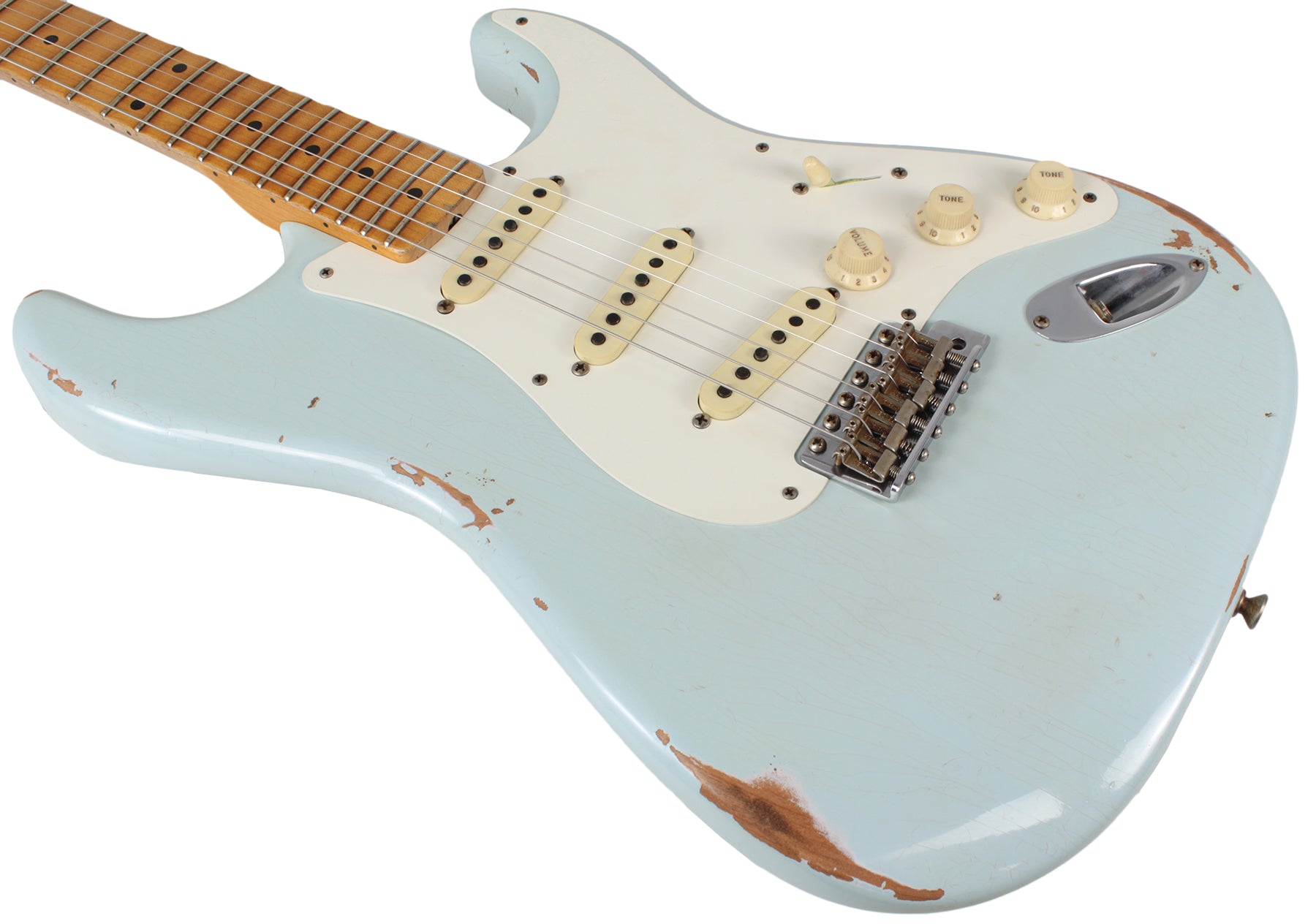 Fender Custom Shop 58 Relic Strat Guitar, Super Faded Sonic Blue