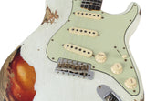 Fender Custom Shop 62 Heavy Relic Strat Guitar, Olympic White o/ 3TS