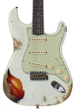 Fender Custom Shop 62 Heavy Relic Strat Guitar, Olympic White o/ 3TS