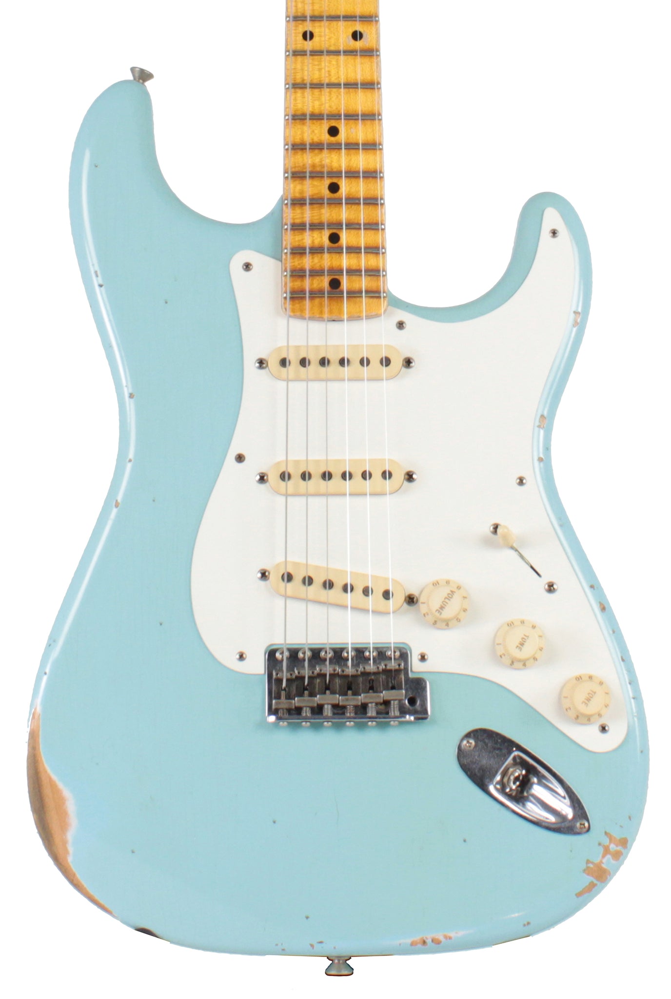 Fender Custom Shop 58 Relic Strat Guitar, Super Faded Daphnie Blue