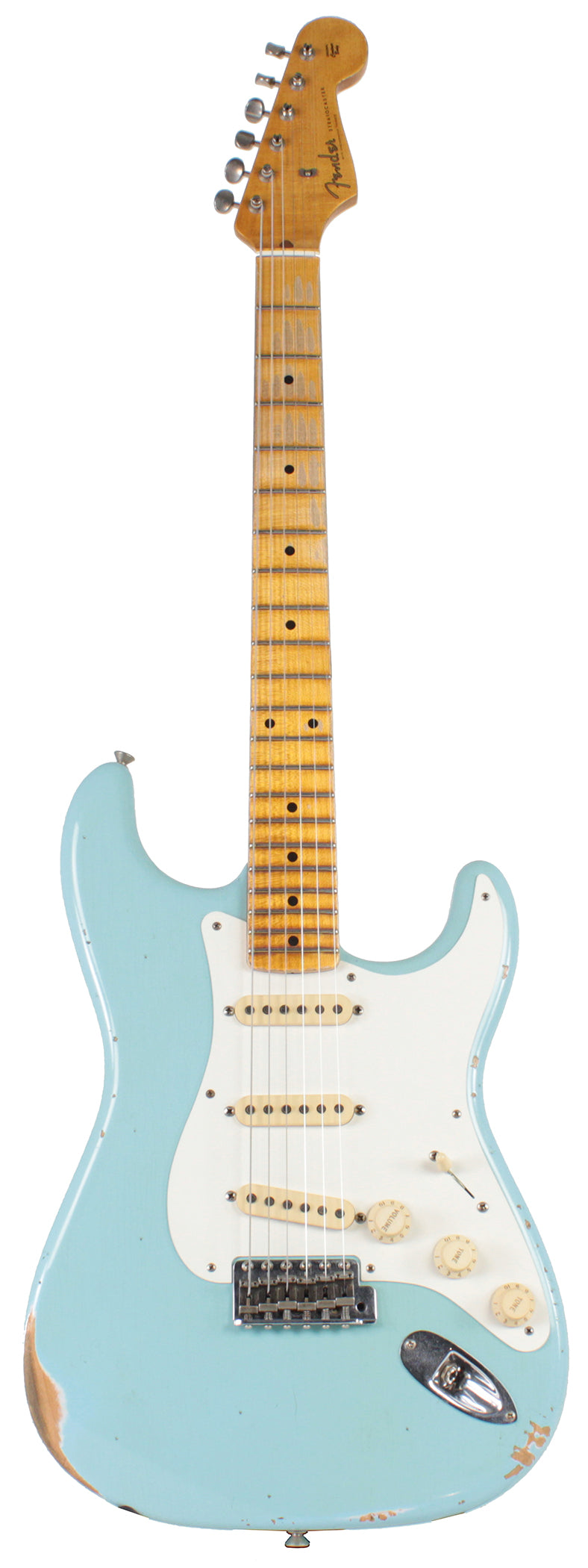 Fender Custom Shop 58 Relic Strat Guitar, Super Faded Daphnie Blue