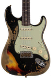 Fender Custom Shop 60/63 Super Heavy Relic Strat Guitar, Black o/ 3TS