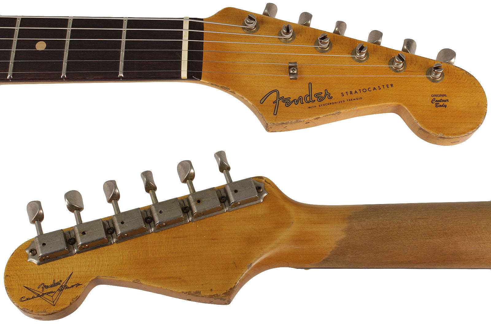 ギター Fender USA Custom Shop 60 Stratocaster Fender Custom Shop 1960 Relic Stratocaster, Aged Olympic White