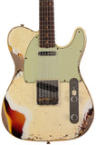 Fender Custom Shop Limited 1960 Telecaster Custom, Heavy Relic, Aged Olympic White Over 3-Color Sunburst