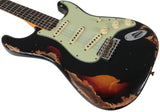 Fender Custom Shop 62 Heavy Relic Strat Guitar, Black o/ 3TS