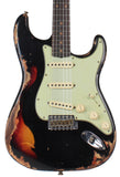 Fender Custom Shop 62 Heavy Relic Strat Guitar, Black o/ 3TS
