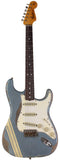Fender Custom Shop Masterbuilt 1965 Strat Relic, Greg Fessler, Blue Ice Metallic w/ Olympic White Competition Stripes