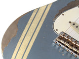 Fender Custom Shop Masterbuilt 1965 Strat Relic, Greg Fessler, Blue Ice Metallic w/ Olympic White Competition Stripes