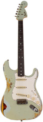 Fender Custom Shop Limited 1967 Stratocaster, Heavy Relic, Aged Sonic Blue Over 3-Color Sunburst