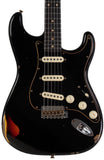 Fender Custom Shop Limited Dual-Mag II Strat Relic Guitar, Aged Black 3 Color Sunburst