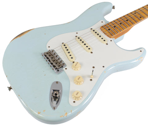 Fender Custom Shop 1956 Relic Strat Guitar, Faded Sonic Blue