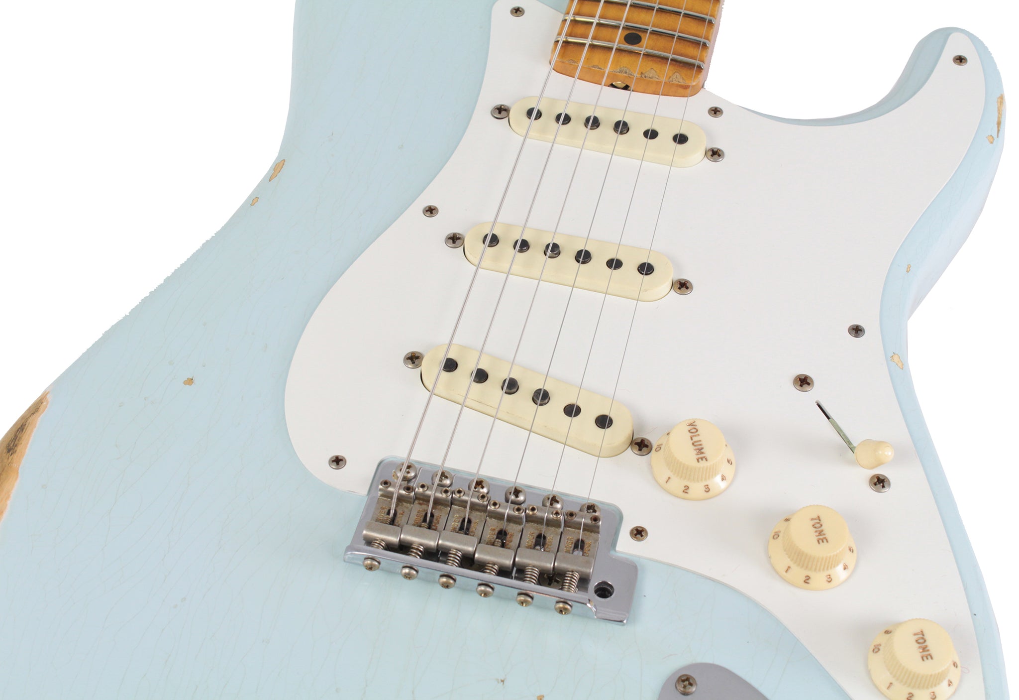 Fender Custom Shop 1956 Relic Strat Guitar, Faded Sonic Blue