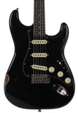 Fender Custom Shop LTD Black Roasted Dual-Mag Strat Relic, Black
