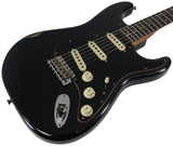 Fender Custom Shop LTD Black Roasted Dual-Mag Strat Relic, Black