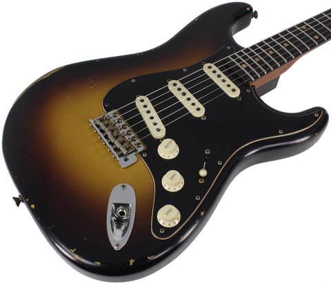 tobacco sunburst strat black pickguard Fender Custom Shop Masterbuilt '55 NOS Stratocaster school sound and feel Fender Custom Shop Ancho Poblano