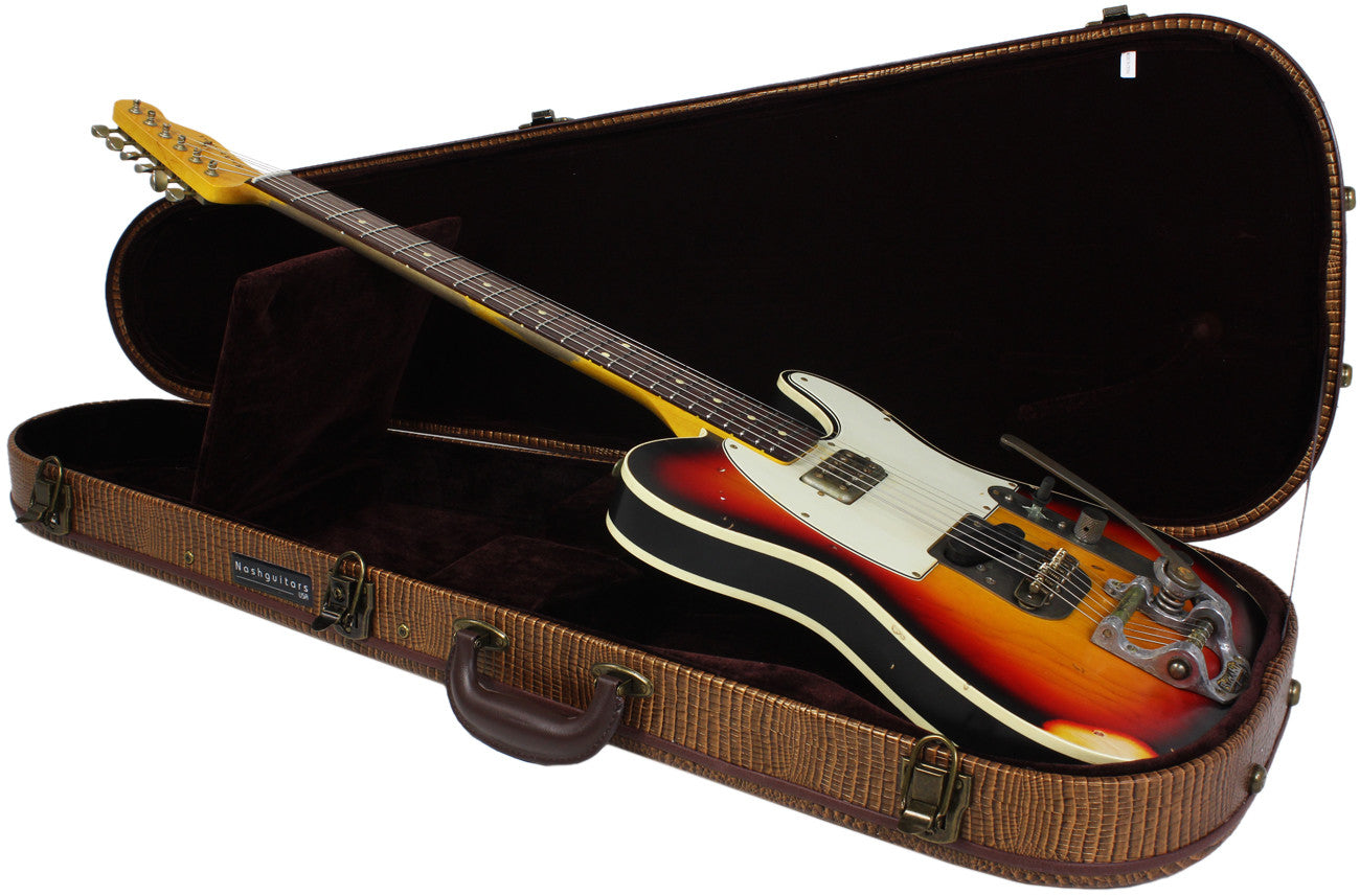 Nash T63DB Guitar, 3 Tone Sunburst, Bigsby, Lollartron Neck