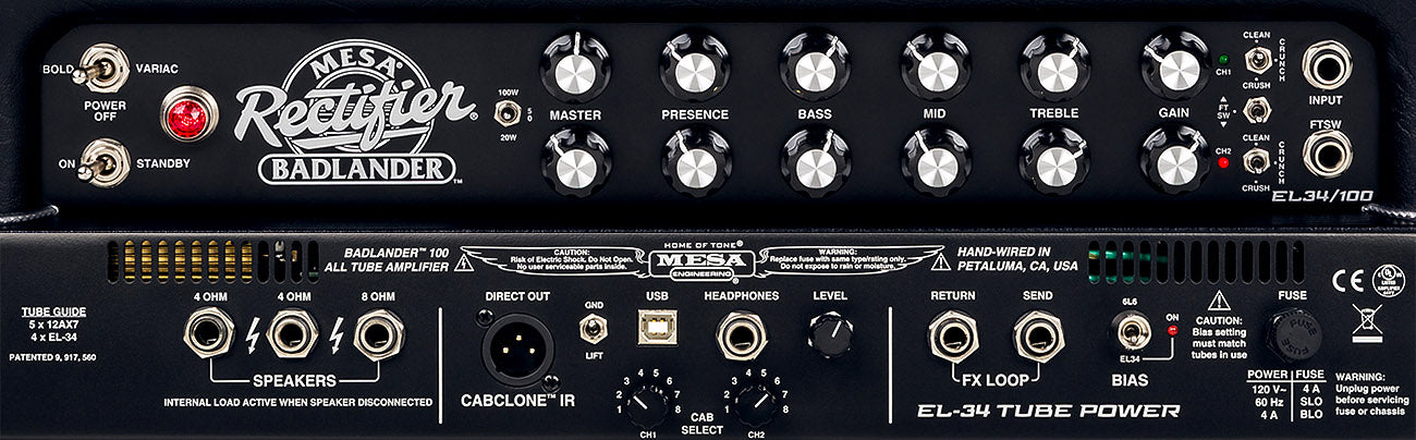 Mesa Boogie Rectifier Badlander 50 Head, Black Bronco | Humbucker