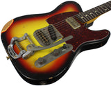 Nash T63 Guitar, 3 Tone Sunburst, Medium Distress, Bigsby
