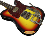 Nash T-63 Guitar, 3 Tone Sunburst, Medium Distress, Bigsby