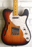Nash T-69 Thin Line Guitar, 3 Tone Sunburst