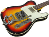 Nash T63DB Guitar, 3 Tone Sunburst, Bigsby, Lollartron Neck