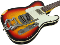 Nash T63DB Guitar, 3 Tone Sunburst, Bigsby, Lollartron Neck