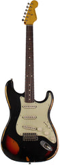 Nash S63 Guitar, Black over 3 Tone Sunburst