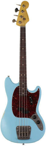 Nash MB-63 Bass Guitar, Sonic Blue, Light Aging
