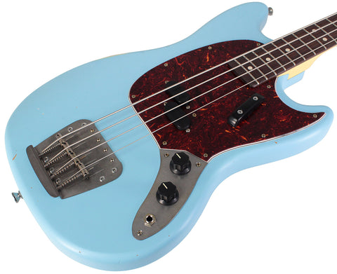 Nash MB63 Bass Guitar, Sonic Blue, Light Aging