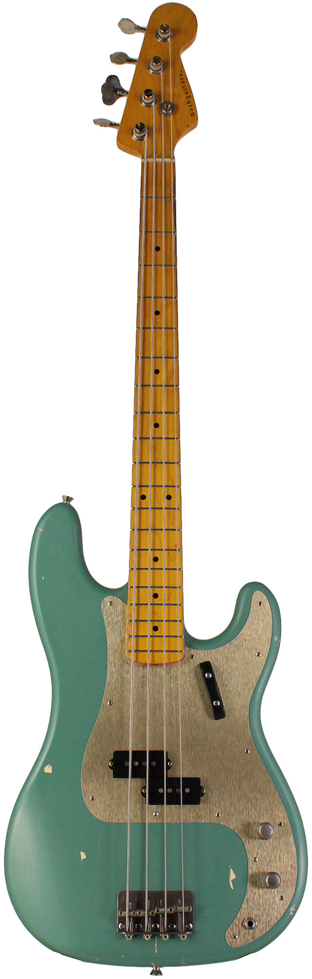 Nash PB57 Bass Guitar, Teal, Gold Anodized Pickguard | Humbucker Music