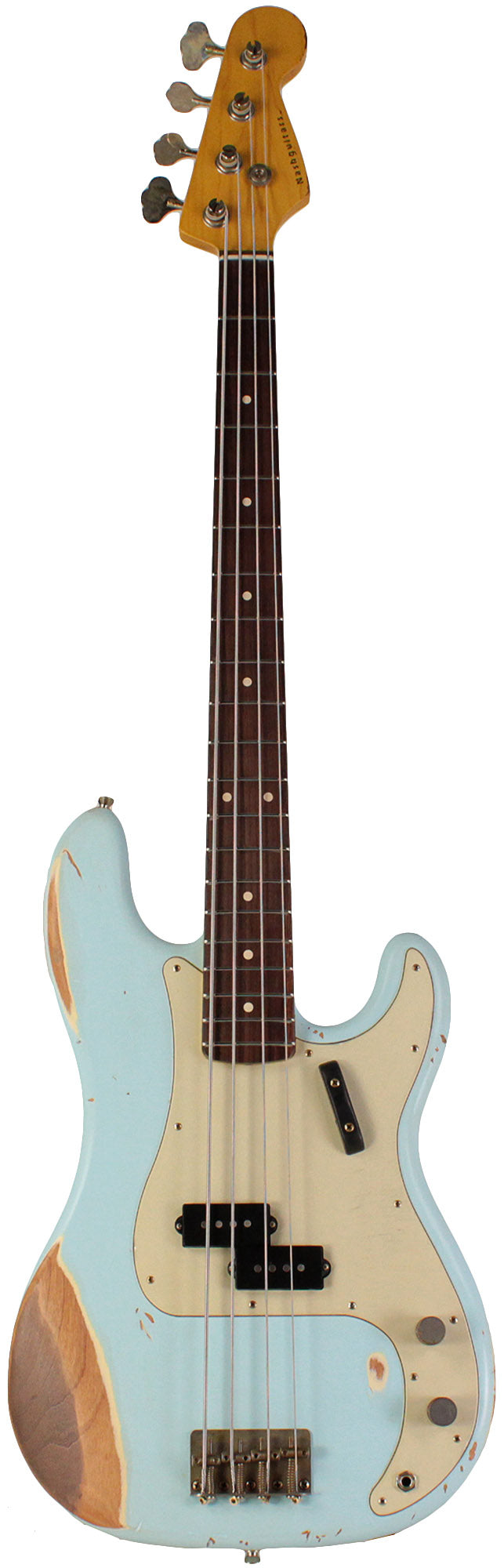Nash PB63 Bass Guitar, Sonic Blue, Heavy Aging | Humbucker Music