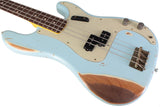 Nash PB-63 Bass Guitar, Sonic Blue, Heavy Aging