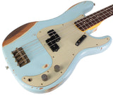 Nash PB-63 Bass Guitar, Sonic Blue, Heavy Aging