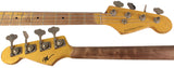 Nash PB/J-57 Bass Guitar, Black, Gold Anodized PG, Heavy Aging