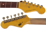 Nash S63 Guitar, Aged Olympic White over 3 Tone Sunburst