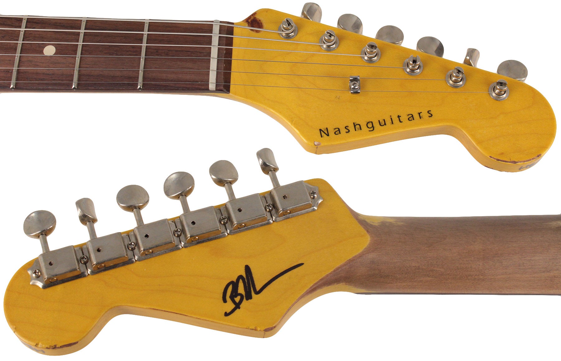 Nash S63 Guitar, Sonic Blue over 3 Tone Sunburst, Hardtail, HSS