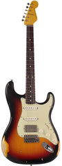 Nash S63 Guitar, 3 Tone Sunburst, HSS, Medium Aging