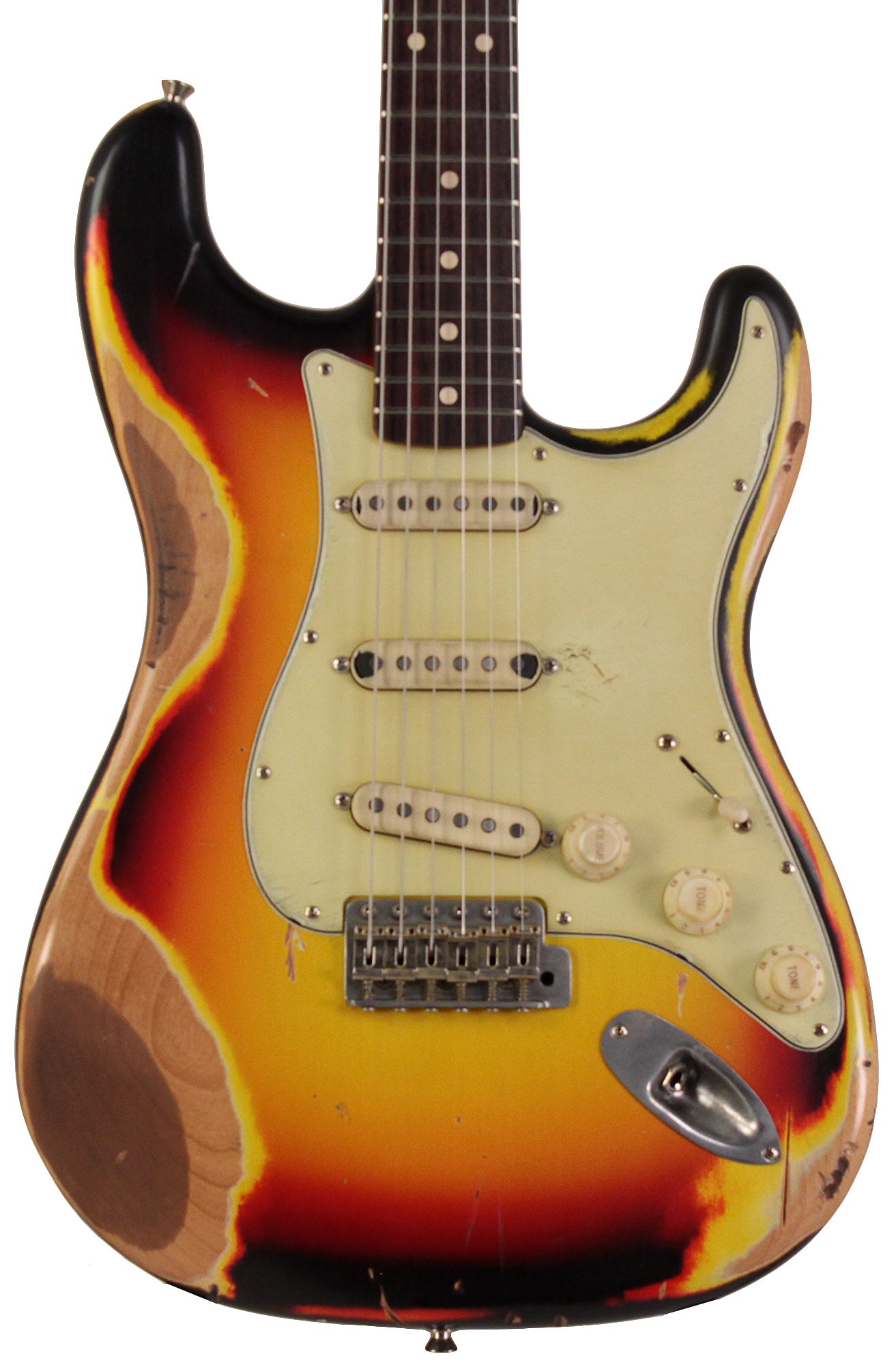 Nash S63 Guitar, 3-Tone Sunburst, Extra Heavy Aging